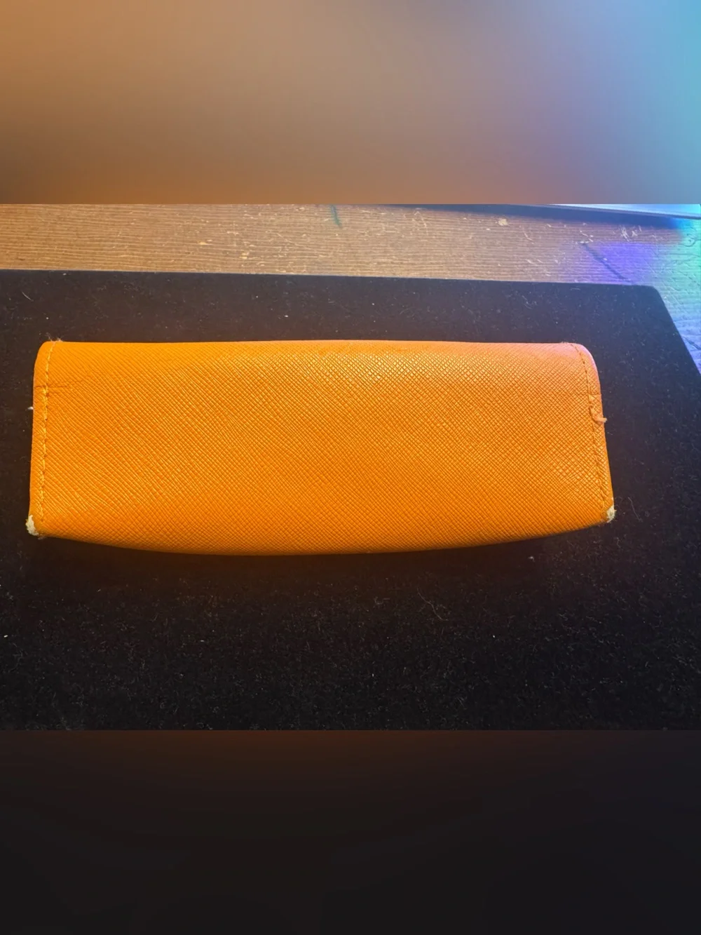 Tory Burch Orange Saffiano Leather Sunglasses Eyeglasses Case